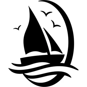 Samolepicí dekorace na vozidlo Samolepka plachetnice na moři na auto a motorku, tuning nálepka (5918)
