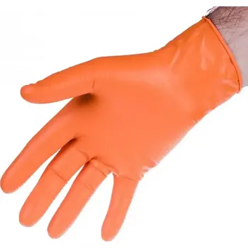 Nářadí pro automobil ROOKS Rukavice nitrilové oranžové M 50 ks RKS OK-09.0004