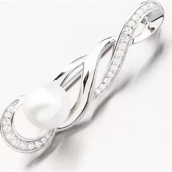 Brož Dámský přívěsek stříbro 925 zirkon brož s perla a PKL-6014