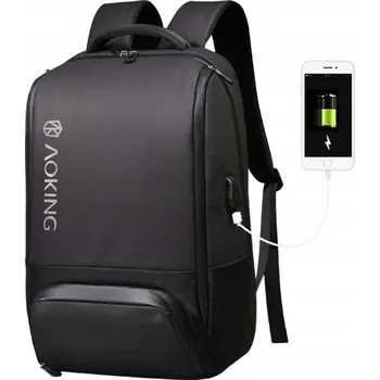 Batoh AOKING na notebook 15'6 s USB portem, voděodolný, černý