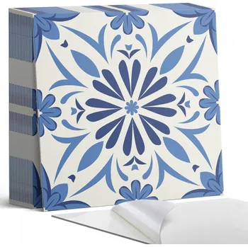 Obraz Sada nástěnných vinylových dlaždic Květinový vzor na pozadí 20 ks 20x20 cm