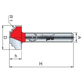Fréza Stopková fréza tvarová na dřevo FREUD 39-30608 R=3,2 D=22,2 A= 8 bez ložiska