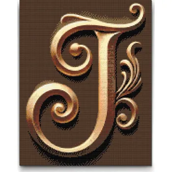 Diamantové malování Diamantové malování - Písmeno J Velikost: 30x40cm, Rámování: Pouze srolované plátno, Diamanty: Kulaté