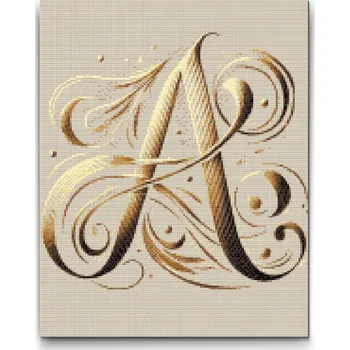 Diamantové malování Diamantové malování - Písmeno A Velikost: 30x40cm, Rámování: Pouze srolované plátno, Diamanty: Kulaté
