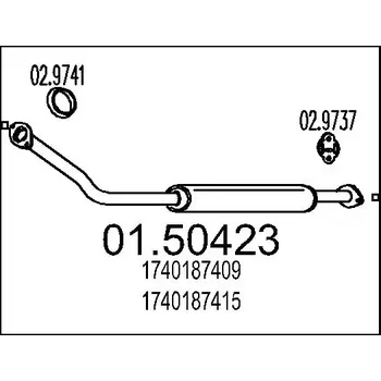 Auto-moto MTS Střední tlumič výfuku MTS 01.50423