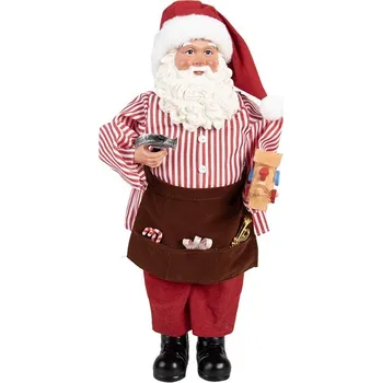 Vánoční dekorace Červená vánoční dekorace figurka Santa Claus - 22*19*45 cm