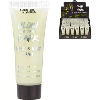 Speciální výtvarná barva Barva fosforeskující na obličej a tělo ve tmě svítící v tubě