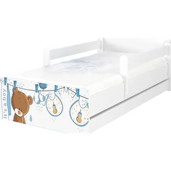 Dětská postel Dětská postel Max Baby Medvídek 160x80 cm - BÍLÁ - Bez zábran a bez šuplíku