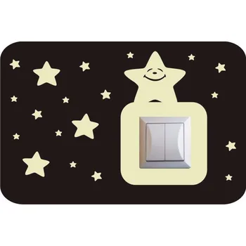 Samolepící dekorace Svítící ochrana vypínače Hvězdičky - 2 ks v balení