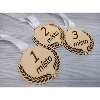 Dřevěné medaile s vlastním textem - od 10 Ks