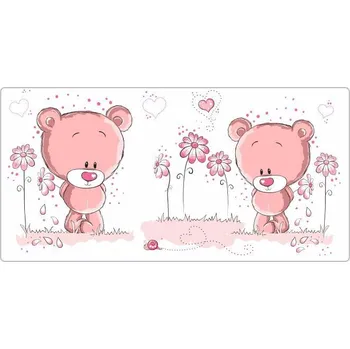 Samolepící dekorace Medvídci růžová samolepka na zeď - S