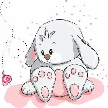 Samolepící dekorace Sedící králíček samolepka na zeď - M