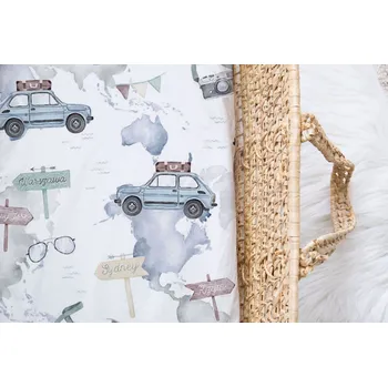 Prostěradlo Bavlněné prostěradlo do kolébky/postýlky Celým světem - 35X80 CM