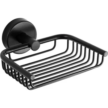 Mýdlenka Nerezová polička/mýdlenka Sanela SLZD 18N, povrch černý matný