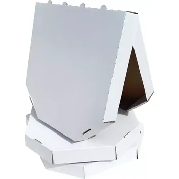 Jednorázové nádobí Krabice na pizzu 32x32x4cm bílo-hnědá bez tisku Balení (50ks)