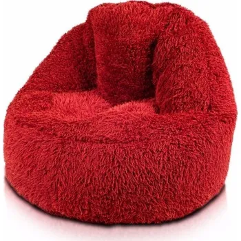 Sedací pytel Sedací vak Glamour Shaggy - Červená