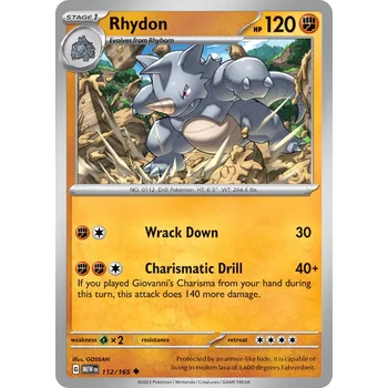 Sběratelská karetní hra Rhydon MEW 112/165 - reverse holo