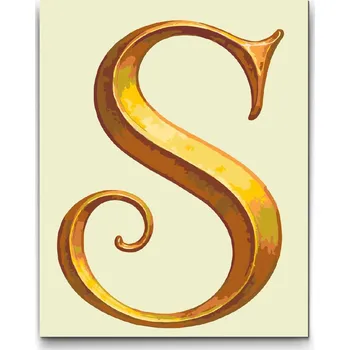 Malování podle čísel - Písmeno S Velikost: 30x40cm, Rámování: Pouze srolované plátno