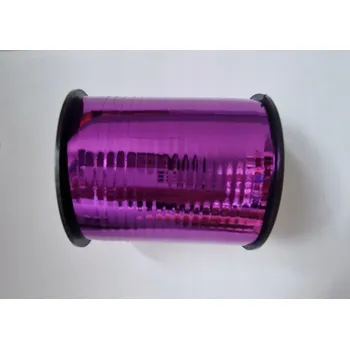 Stuha Fialová lesklá stuha na balónky, délka 225 cm