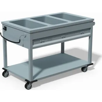 Výdejní vozík s vyhřívanou vodní lázní pro 3 GN 1/1