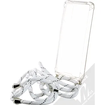 Pouzdro na mobilní telefon 1Mcz Strap Anti-Shock ochranný kryt se šňůrkou pro Samsung Galaxy S20, stříbrný