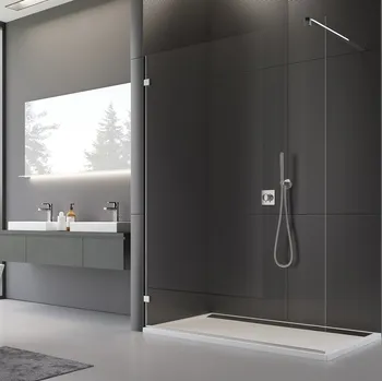 Ronal PUR PDT4 WALK-IN Pevná stěna samostatná s L-kováním 90 cm Šířka: 900 mm, Profil: Chrom, Sklo: Hladké čiré