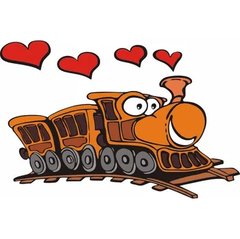 Samolepící dekorace Zamilovaná lokomotiva samolepka na zeď - M
