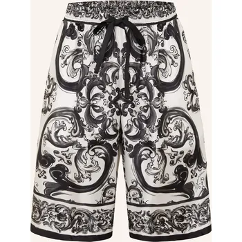 Pánské kraťasy Dolce & Gabbana Pánské Hedvábné Šortky, černá / bílá / tmavě...