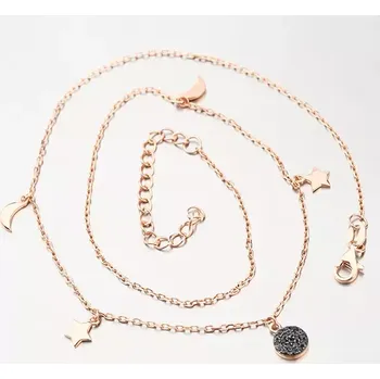 Náhrdelník Dámský náhrdelník stříbro 925 černé zirkony kameny N1704177-1905-SLX délka 42 cm