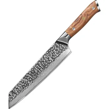 Kuchyňský nůž Damaškový kuchyňský nůž ZA 37481 Kiritsuke/Hnědá