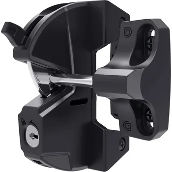 příslušenství k bráně Jednostranný zámek na branku s kovovým úchytem na klíč – černá, polymer