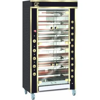 Zahradní gril Gril elektrický Rotisol Millenium 975-8MLE, černý s mosaznými prvky