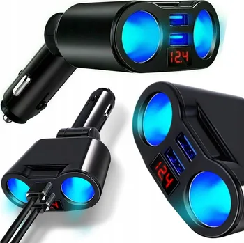 Rozbočovač autozapalovače LTC 2x12/24V + 2xUSB QC 18W