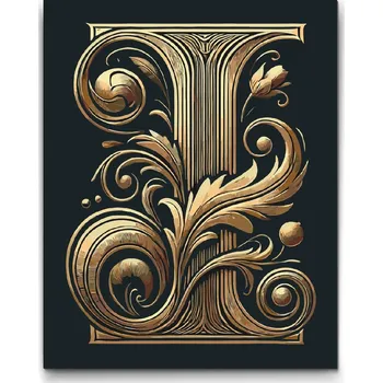 Malování podle čísel - Písmeno I Velikost: 30x40cm, Rámování: Pouze srolované plátno