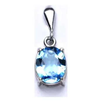 Drahý kámen Zlatý přívěsek, přírodní topaz swiss, bílé i žluté zlato, přívěsek ze zlata, P 1242/22