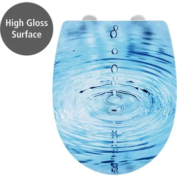 WC sedátko WENKO 24082800-Toaletní sedátko DROPLETS 45x38,8 cm pestrobarevná/lesk. chrom