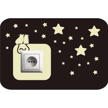 Samolepící dekorace Svítící ochrana vypínače Kočičky - 2 ks v balení