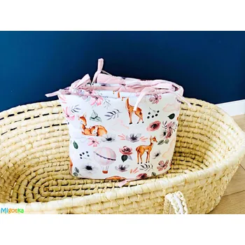 Příslušenství pro dětskou postel a kolébku Mantinel do postýlky Srnečky - růžová velvet