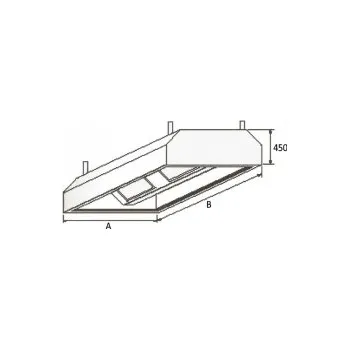 Digestoř PMN - Výroba nerezového zařízení s.r.o. Nerezová digestoř závěsná 1100 x 2000 x 450 mm
