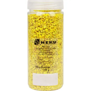 Heku 30332-10-Granu Dekorativní kamínky žlutá 750 g v uzavíratelné krabičce