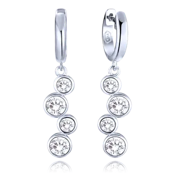 Náušnice 0287 MINET Elegantní stříbrné náušnice s bílými zirkony