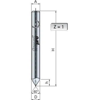 Fréza Stopková fréza drážkovací "V" FREUD 20-16008 D=8,0 h=8,0 60st. A= 8