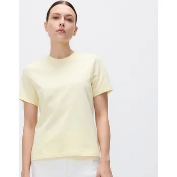 Dámské tričko Reserved - Tričko střihu regular s&nbsp;výšivkou - světle žlutá - 374GU-10X - 374GU-10X-L