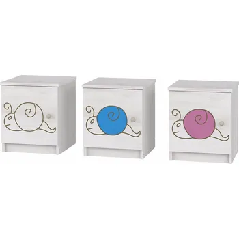 Noční stolek Noční stolek Šnek BÍLÁ - Bílá