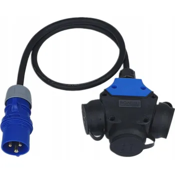 Elektrická zásuvka Kempingový adaptér, zástrčka 16A 3P, 3x zásuvka 230V - 5M