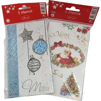 Party dekorace Vánoční Menu karta- prázdná Rozbalev(n)o