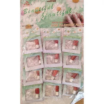 Lak na nehty Sada čirých umělých nehtů s lepidlem 12 balení Rozbalev(n)o