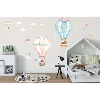 Samolepící dekorace Zvířátka v balonech-M