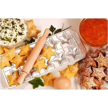 Forma na pečení Forma na Ravioli hvězda 10 ks s válečkem, Raviolamp