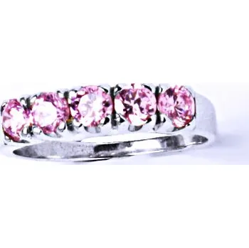 Prsten Zlatý prsten, bílé i žluté zlato, zirkony pink - VR 105